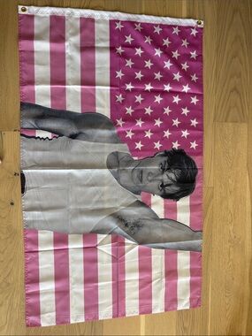 Pink & White Nicholas Chavez Star-Spangled Photo Flag